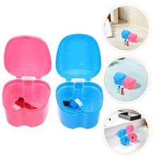 4 Pcs Denture Cleaning Case Orthodontic Dental Retainer Container For Travel