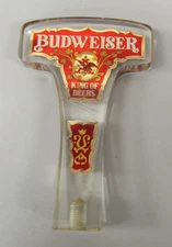 VTG Budweiser King of Beers Acrylic Tap Handle 6 1/2" Gold Tone ANHEUSER BUSCH