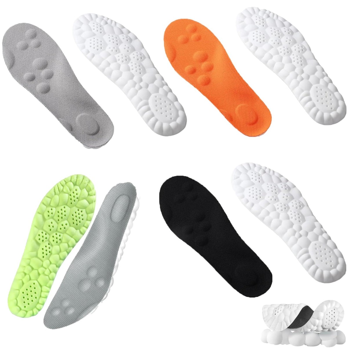 Memory Foam Insoles Steppers Plantari In Memory Foam - Supporto Arco Plantare, Taglia 9-10, Arancione Solette Antishock - Foto 10