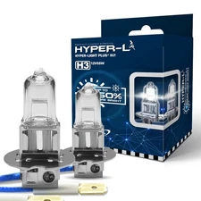 H3 Halogen 12V 55W Super Bright Upgrade Headlight Bulb - Pack of 2
