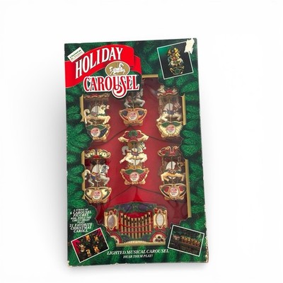 Mr .Christmas Holiday Carousel Light Musical 6 Horses Circus for