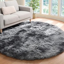 Circle Round Fluffy Rugs Living Room Bedroom Carpet Soft Mat Non Slip Shaggy Rug