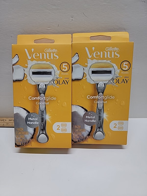 Venus Gillette Comfortglide +Olay Coconut 1 Razor and 2 Cartridges Per Box2PKs