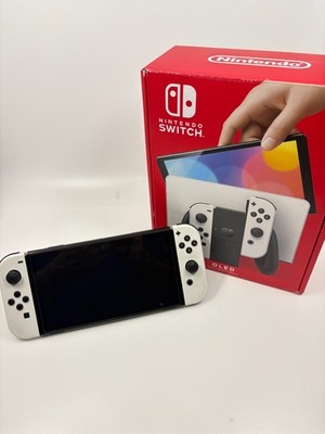 Nintendo Switch OLED Model  White Joy-Con Console w/ Dock HEG-001 128GB SD Card