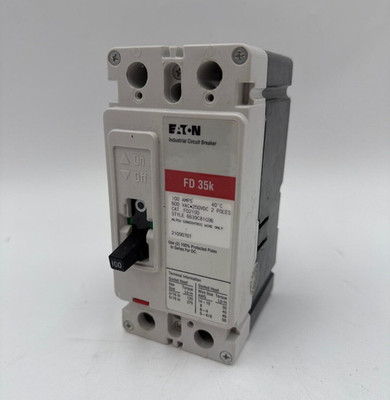Eaton FD2100 Circuit Breaker 100A 2P 600V 1PH FD 35k 100 Amp 2 Pole Used