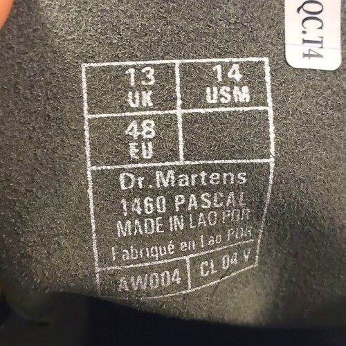 Botas DR. MARTENS 1460 PASCAL para Hombres Talla 14 Cuero Negro Combate Con Cordones Ropa de Trabajo - Imagen 12 de 12