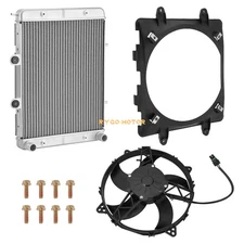 Aluminum Radiator & Cooling FAN for Polaris Sportsman 700 800 EFI MV7 2004-2014