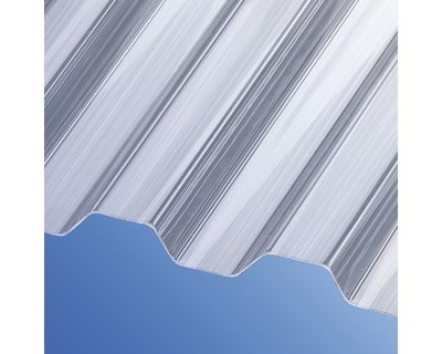 Gutta Polycarbonat Wellplatte Trapez 76/18 klar gerillt 5000 mm x 950 mm x 1,4 m