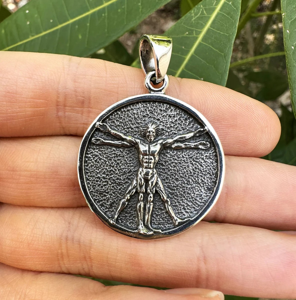 アクセサリー PS: The Vitruvian Man Silver Pendant Vitruvian Man Pendant 925 STERLING SILVER Da Vinci Drawing