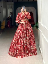 Exclusive Georgette Chex Printed Lehenga Choli For Wedding Collection