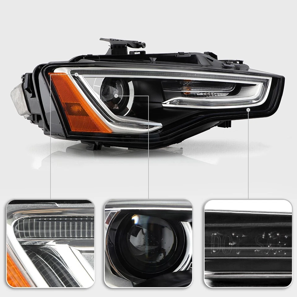 For 2013-2017 Audi A5 S5 HID/Xenon Headlight Projector w/o AFS w/LED DRL Right - Изображение 2 из 4
