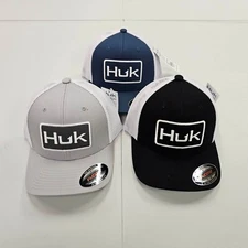 Huk Logo Stretchback Fitted Hat Cap NWT!!