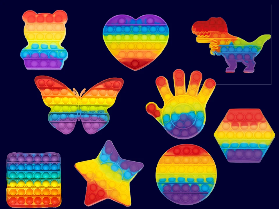 MARKENLOS Push it Pop up Toy Fidget Antistress Spielzeug Bubbles Reisespiel TikTok NEU !!