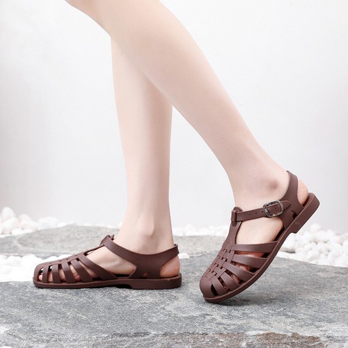 NEW GIRLS FLAT BEACH FLIP FLOPS SHOES LADIES SHOES RETRO JELLY SANDALS SUMMER - Picture 7 of 19