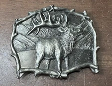 Elk Bull Belt Buckle - 1995 Gap Great American Products Pewter  - USA
