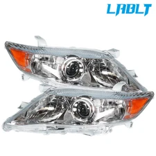 LABLT Pair Headlights Halogen Headlamp Chrome For 2010-11 Toyota Camry LE SE XLE