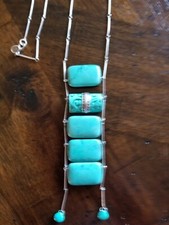 Bold Sterling Silver and Turquoise Neckace
