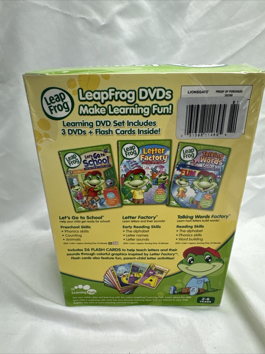 LeapFrog Learning Set 3 DVD Plus 26 Flash Cards Inside