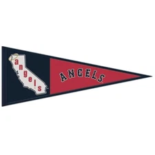 LOS ANGELES ANGELS COOPERSTOWN WOOL EMBROIDERED PENNANT 13"x32" NEW WINCRAFT 👀