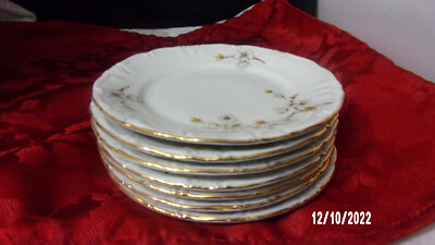(7) Winterling Bavaria Germany China DOGWOOD PATTERN BREAD/BUTTER PLATES- 6''