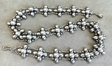 Custom PAT AREIAS Artisan STERLING Silver Adjustable LINK BELT Solid Silver 34"