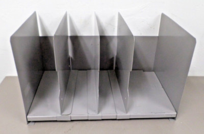Vintage Flash Filing Adjustable Slot Gray Metal  Vertical File Organizer