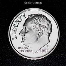2002 S Silver Proof Roosevelt Dime - From a Proof set - 90% Silver
