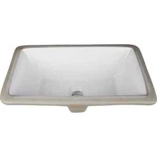 Small Rectangle White Undermount Sink Porcelain Hardware Resources H8909WH 16x9.
