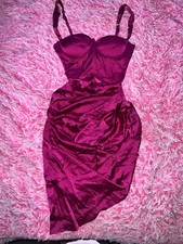 FASHION NOVA Fuchsia satin princess dress NWOT