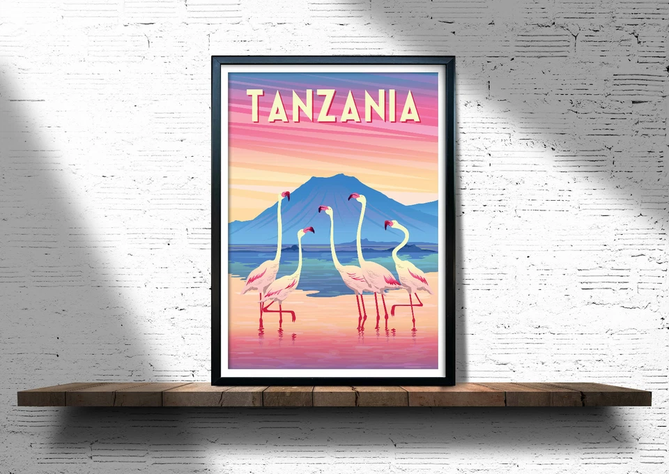 Tanzania travel poster, Tanzania retro print, Tanzania vintage travel print - Image 2 of 4