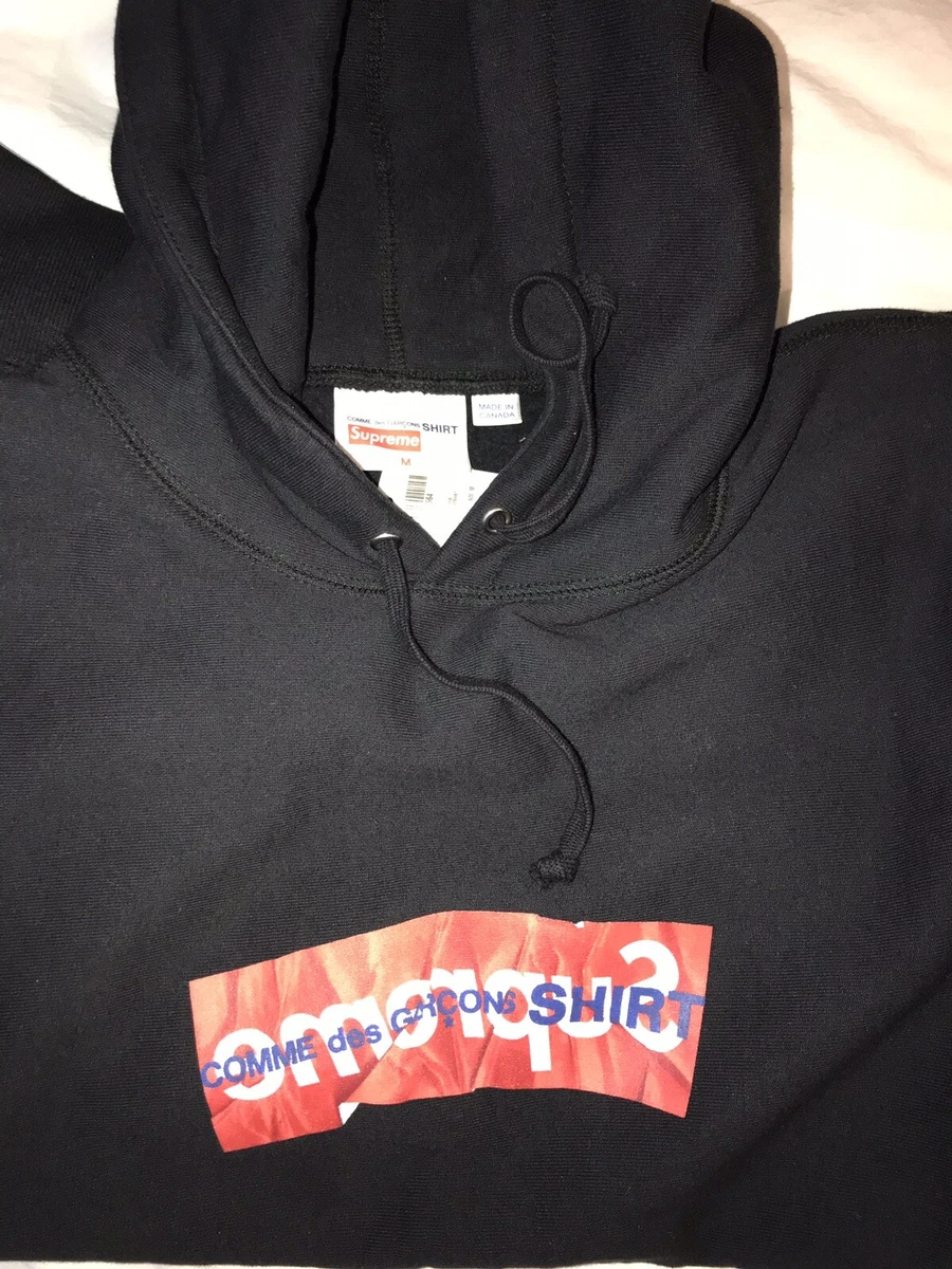Supreme x CDG comme des garcons box logo black hoodie Medium