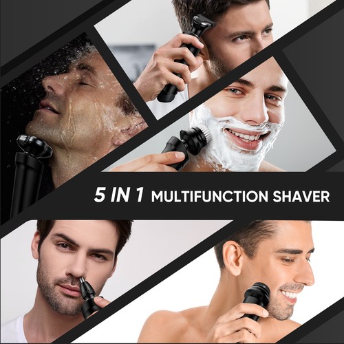 SEJOY 5in 1 Electric Rotary Shaver Beard Nose Hair Trimmer Wet Dry Razor for Men - Picture 30 of 61