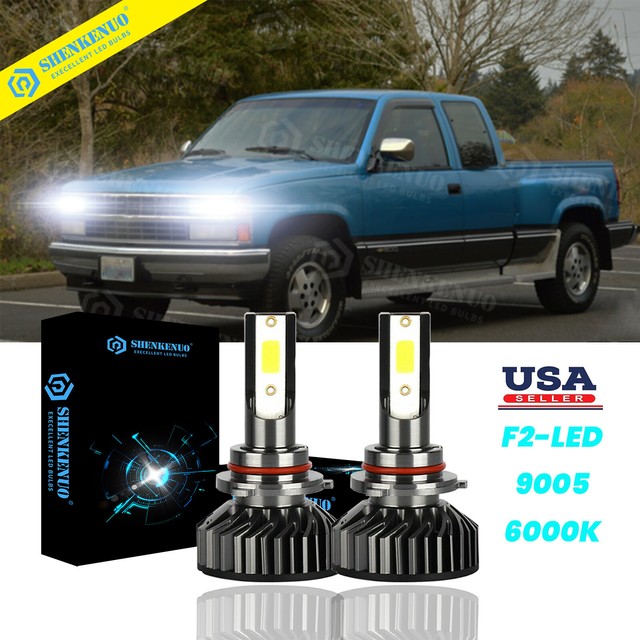 2x 9005 Upgrade LED Headlight Bulbs 6000K for Chevrolet K1500 K2500