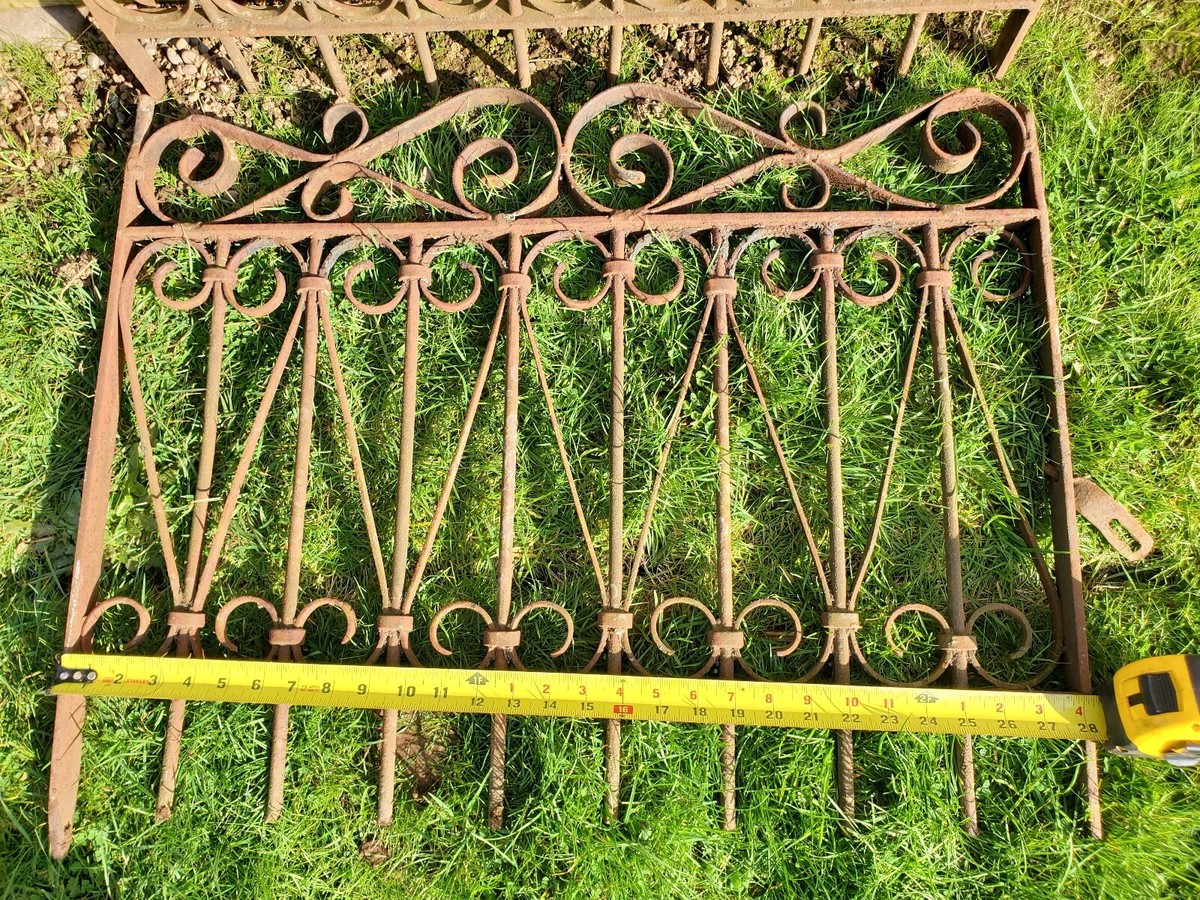 Set of 2 Vintage Industrial Decorative Iron Window Guard