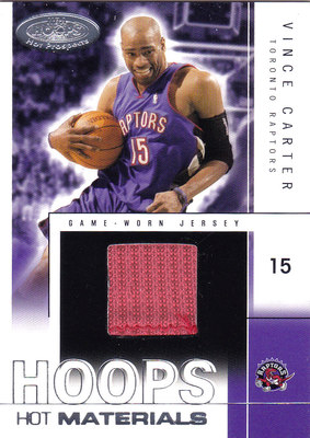 2004 Fleer Hot Prospects Vince Carter Hot Material Jersey #d 15/500 Jersey # 💎