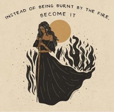 Become The Fire Sticker 3” Strong Woman Hand Feminist Queen Independent