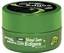 [AMPRO] SHINE N JAM SILK EDGES WITH OLIVE OIL 2OZ EDGE CONTROL GEL