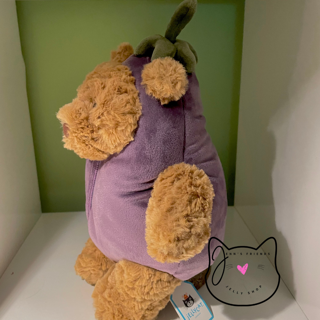 Jellycat Aubergine EGGPLANT BARTHOLOMEW BEAR New BNWT RETIRED