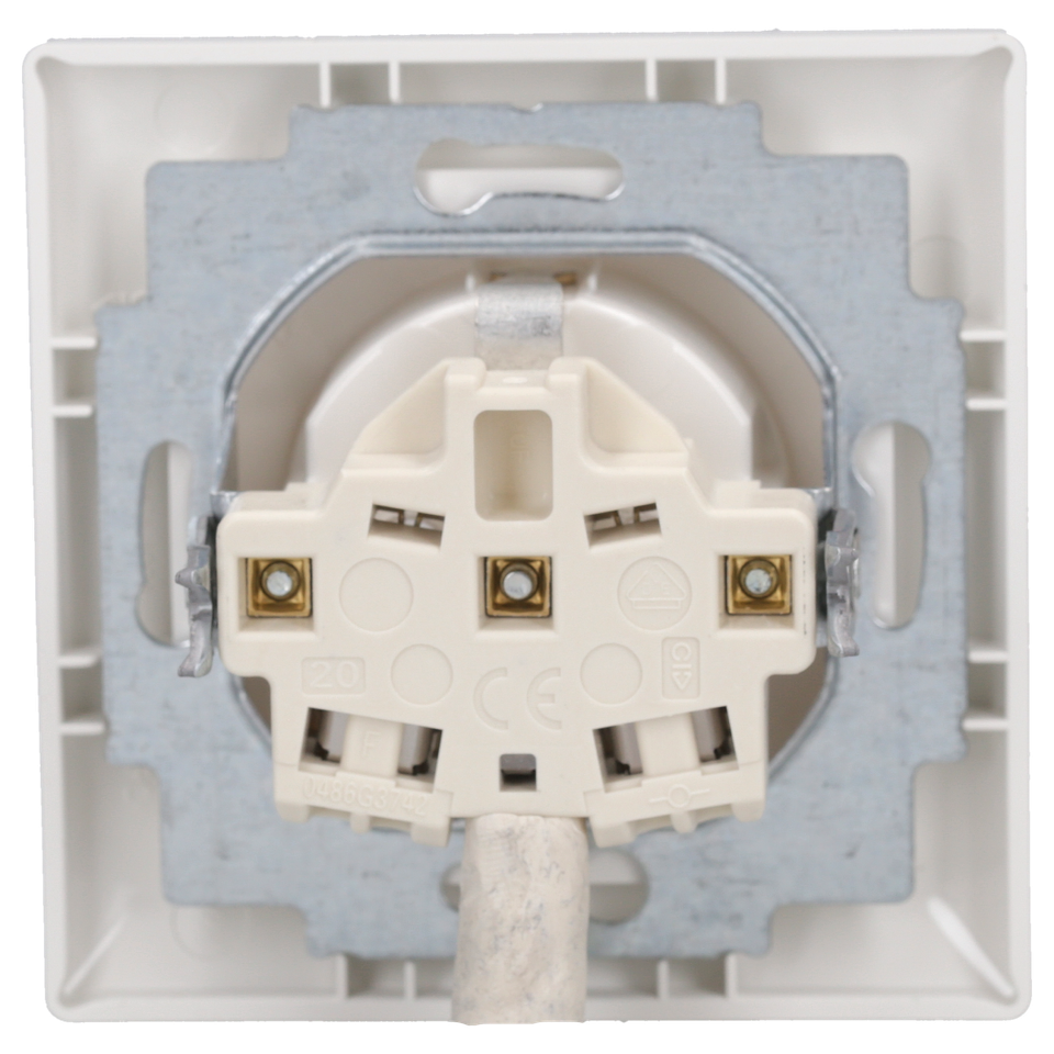 BG Electrical Koaxialsteckdose – 1-fach, Quadratisch, Weiß, Für TV & Radio