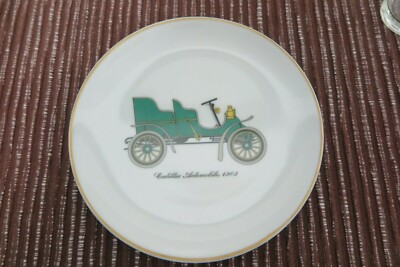 LIMOGES PORZELLAN TELLER MIT OLDTIMER - GRÜN - 7''
