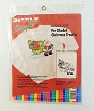 Dizzle Pre-Shaded Christmas Transfer Santa with Reindeer and Sleigh 50025 SEALED