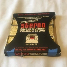 Vintage Sterno Single Burner Folding Stove Stock NOS 30 Camping Hiking