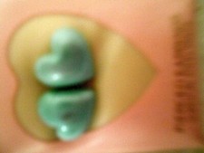 'NEW' CHILDREN'S BLUE PEARLISH HEART PIERCED EARRINGS