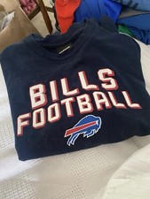 Reebok men  s size extra large dark blue pullover long sleeves says bill  s footba