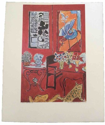 Henri Matisse Large Red Interior 1948 Art Print SPADEM Paris Fauvism Lithograph 