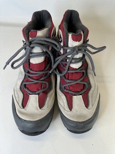 Lands' End 394047 women's gray Red suede lace up ankle boots Sz 10 VEUC - Picture 4 of 12