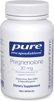 Pure Encapsulations Pregnenolone 30 Mg, Hormone & Memory Brain Support, 180 Caps