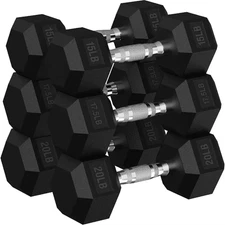 Hex Dumbbell Set 30-480 Lb Rubber Encased Exercise Fitness Dumbbells for Home Gy