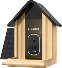 Smart Bamboo Bird Feeder with Camera 2.5K UHD AI Identification, Real-Time Vid