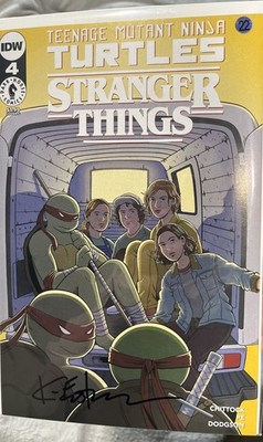 Teenage Mutant Ninja Turtles x Stranger Things #4 Cover C SIGNED by Eastman COA